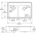 thumbnail image 2 of Elkay LWR3322L3 Gourmet Lustertone Stainless Steel Double Bowl Top Mount Sink with 3 Faucet Holes, 2 of 2