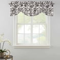 thumbnail image 2 of Tie Up Valance Curtain for Kitchen,Pastoral Black Flower Leaf Rod Pocket Short Curtains Adjustable Tie-Up Shade Valances,Vintage Farmhouse Pattern on Linen Window Treatment for Bathroom Living Room, 2 of 9