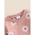 thumbnail image 6 of Suealasg Infant Baby Girls 2Pcs Fall Clothes 1T 2T 3T Toddler Girls Casual Autumn Outfits Long Sleeve Daisy Print Sweatshirt Elastic Waist Sweatpants, 6 of 7