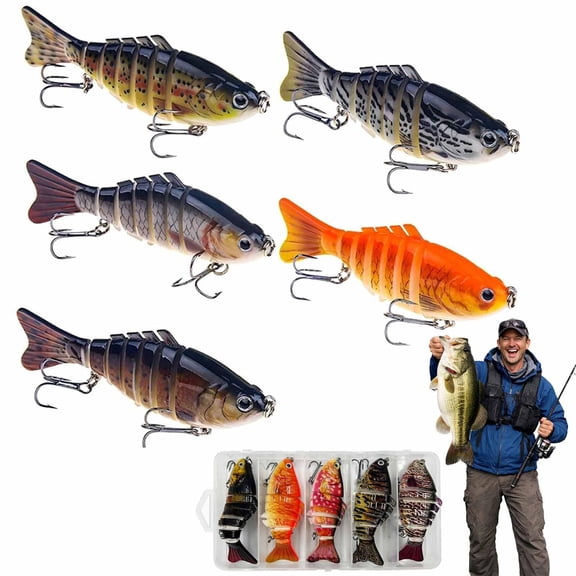 Robotic Fishing Lures 3D Slow Sinking Bait Kit for Bass Trout Walleye Freshwater Saltwater