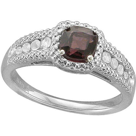 1.58 Carat T.G.W. Brazilian Garnet and White Sapphire Fashion Ring in Sterling Silver