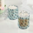 thumbnail image 2 of Yayeee 2 Pack Qtip Holder Bathroom Cotton Swab Canister with Lid Clear Dispenser Set, Blue Ice Hockey, 2 of 6