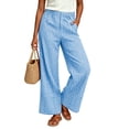 thumbnail image 4 of Sweatpants for Women with Pockets New Plaid Long Pants for Women Flowy Wide Leg Trousers with Pockets Elastic Waist Fashion Casual Versatile Daily Bottoms, 4 of 7
