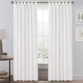 thumbnail image 1 of 2x Tab Top Curtains Natural Linen Blended Airy Curtains For Living Room Home Decor Reducing Bedroom Drape Panels, White, 1 of 5