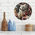 thumbnail image 3 of Cat in Flowers Black 10 inch Wall Clocks Non Ticking Easy to Read Battery Decorative for Home Bathroom Kitchen Bedroom Living Room, 3 of 8