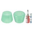thumbnail image 1 of Unique Bargains Roller Skate Toe Stops with Screwdriver 82A Rubber Brake Stoppers Block, Green 1 Pair, 1 of 5