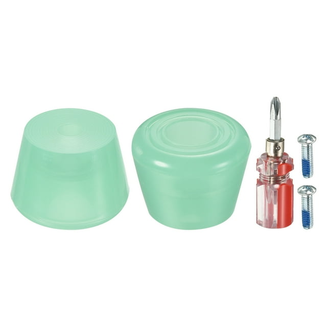 Unique Bargains Roller Skate Toe Stops with Screwdriver 82A Rubber Brake Stoppers Block, Green 1 Pair