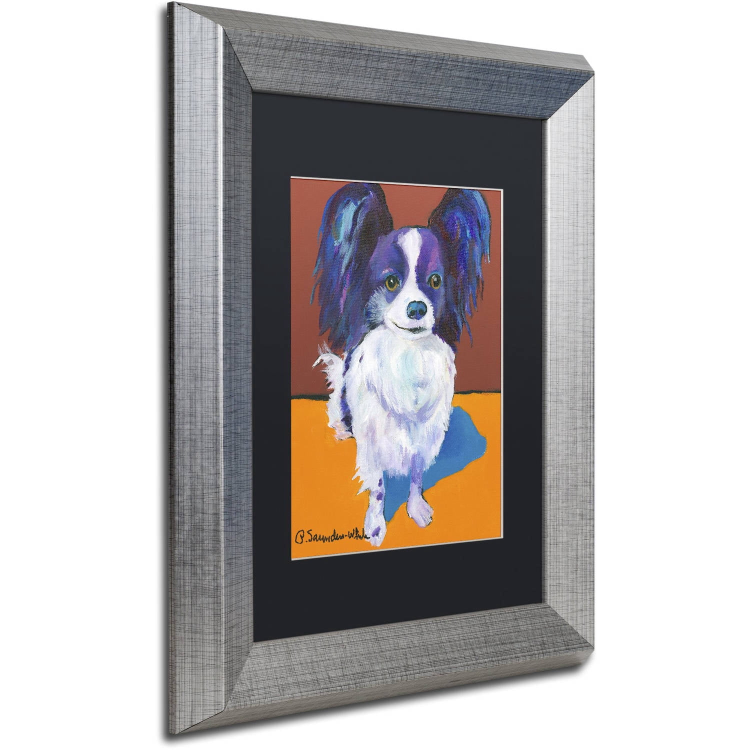 Trademark Fine Art "Nik" Canvas Art by Pat Saunders-White, Black Matte, Silver Frame