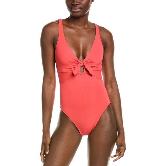 Robin Piccone womens Ava Knot One-Piece, 14, Pink
