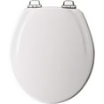 thumbnail image 2 of MAYFAIR 830CHSLB 000 Toilet Seat with Chrome Hinges will Slow Close and Never Come Loose, ROUND, Durable Enameled Wood, White, 2 of 8