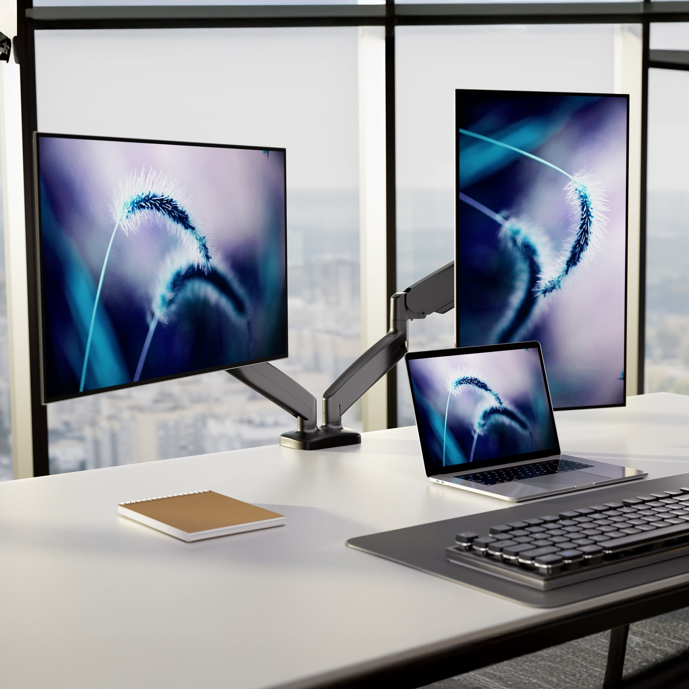 Dual Monitor Desk Mount with Gas Spring Arms