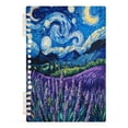 thumbnail image 2 of WOBOGO Lavender Starry Night Notebook College Horizontal Grid Paper Ink Spill Resistant Water Resistant Cover 8.3x5.7x0.4in, 2 of 8