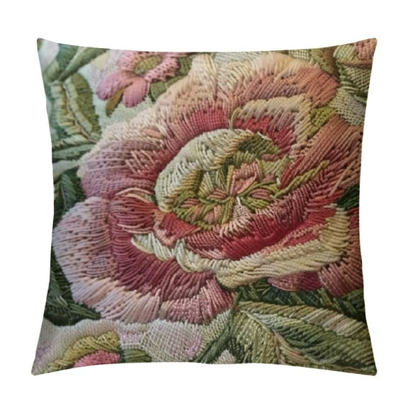 Shiartex Tache Spring Colorful Floral Tapestry Country Rustic Morning Meadow Throw Pillow Cushion Cover White