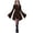 Brown, variant on HNMKIU Halloween Clothes Women's Halloween Print Hooded Dress Long Sleeved Gown Dark Blue,L