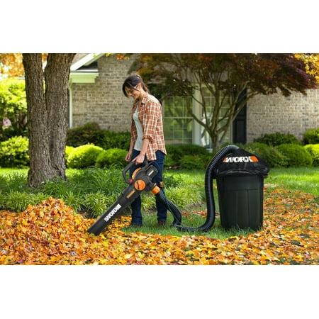 WORX - 12 Amp TRIVAC 70 MPH 600 CFM Corded Blower, Mulcher, and Vaccum - Black