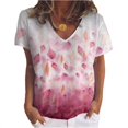 thumbnail image 1 of Nouveau Haut à Imprimé Floral pour Femmes Col en V T-Shirt à Manches Courtes Ample, 1 of 5