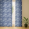 thumbnail image 6 of Vargottam Blue Floral Vines Print Extra Long Sheer Curtains for Double Height Windows & Doors - Set of 2 Panels, 108", Grommet Top, Light Filtering Printed Georgette Drapes, 6 of 9