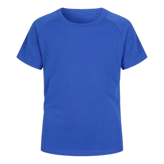 Boys Raglan Short Sleeve T-Shirt, Crew Neck Solid Color Casual Basic Tops for Kids