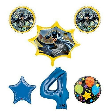 New! Batman 4th Birthday Party Balloon Decorations and Supplies