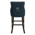 thumbnail image 2 of SAFAVIEH Eleni 30 in. H Tufted Wing Back Bar Stool with Ring, Navy Velvet, Set of 2, 2 of 14