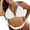 White, variant on Plus Size Swimsuit For Women Solid Color Push Up Padded Neck Strap Bikini Set Shaping Swimwear
