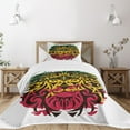thumbnail image 3 of Ambesonne Rasta Quilted Bedspread Set 2 Pcs, Ethiopian Wild Lion Head, Twin Size, Marigold Brown, 3 of 6