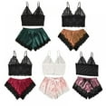 thumbnail image 4 of Saient Pajamas Set Summer Women's Sexy Lace Underwear Satin Shorts Sleep Suspenders+Shorts Homewear, 4 of 4