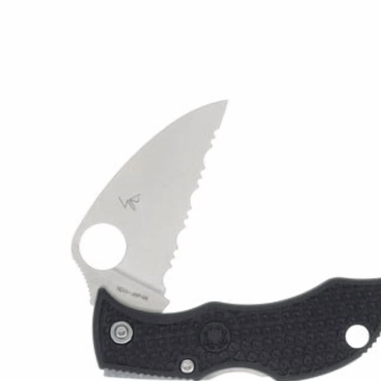 Spyderco Manbug Folding Knife 1.97" VG10 Satin Serrated Blade, Black FRN Handles