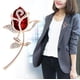 thumbnail image 4 of Broche Para Mujer En Forma De Rosa Con Cristales Y Piedra Roja, 4 of 5