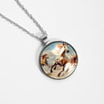 thumbnail image 4 of Horse Elegant Glass Design Circular Pendant Necklace - Stylish Statement Necklaces, 4 of 5