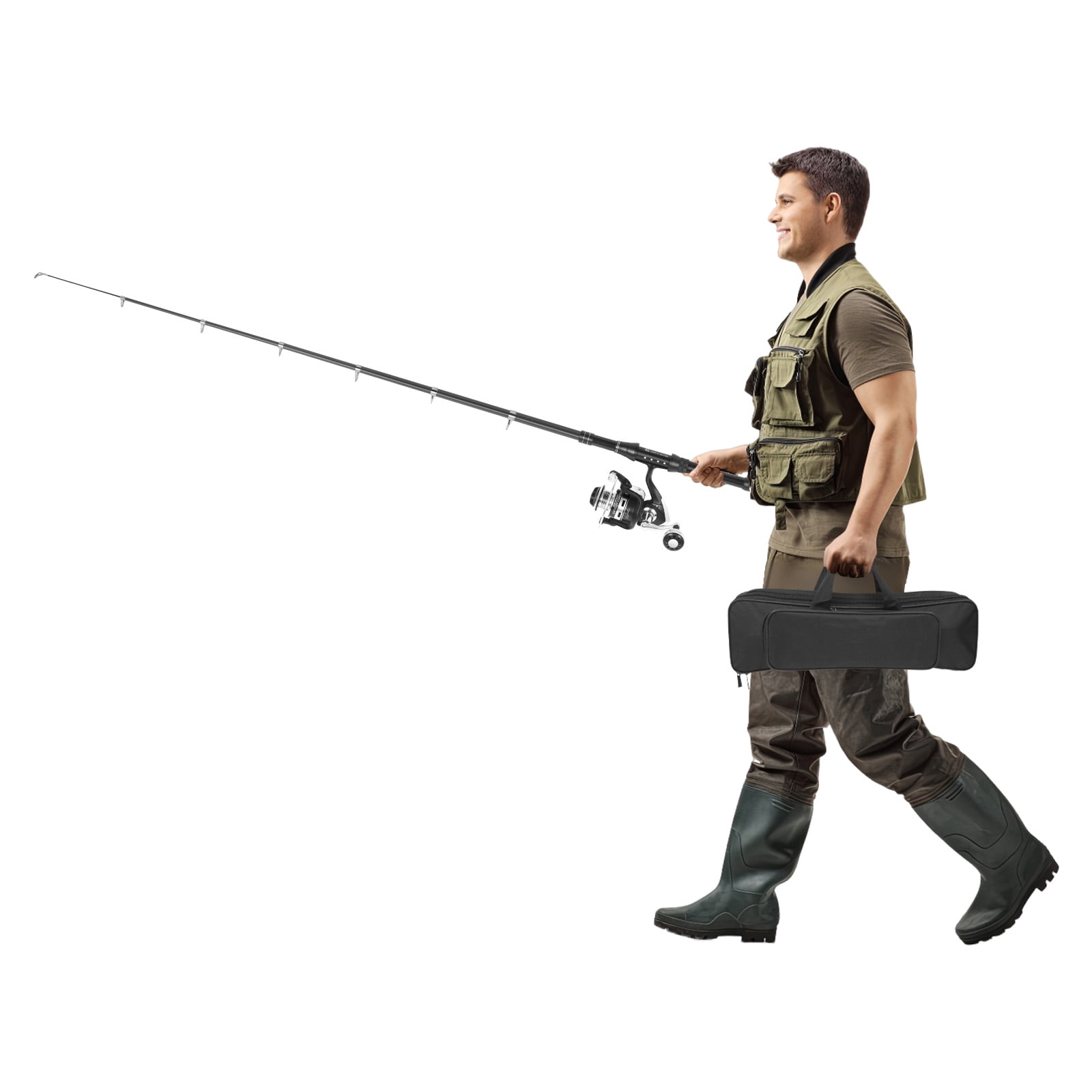 ToppiJoy Fishing Rod and Reel Combos, Telescopic Fishing Pole with Spinning Reel with Fishing Lures Hooks Accessories Fishing Bag