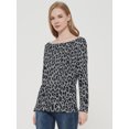thumbnail image 2 of Womens Long Sleeve Leopard Cheetah tops Animal Print Pattern T Shirt Blouse, 2 of 6