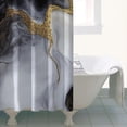 thumbnail image 4 of Black White Gold Marble Pattern Shower Curtain 36"x72" ,Bathroom Decorative Shower Curtains Set with 12 Hooks,Modern Waterproof Washable Shower Curtain, 4 of 6