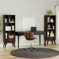 thumbnail image 3 of Simpli Home Draper 22W 6 Cubbie Bookcase with Drawer (Set of 2) in Medium Auburn Brown, 3 of 9