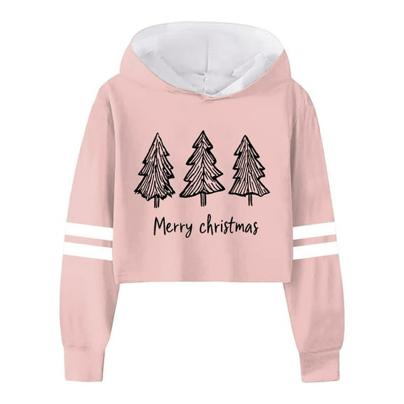 Christmas Hoodie for Girl Graphic Oversized Hoodies Long Sleeve Pullover Tops with Pocket Oversized Hoodies Christmas Sweatshirt 13-14 Years