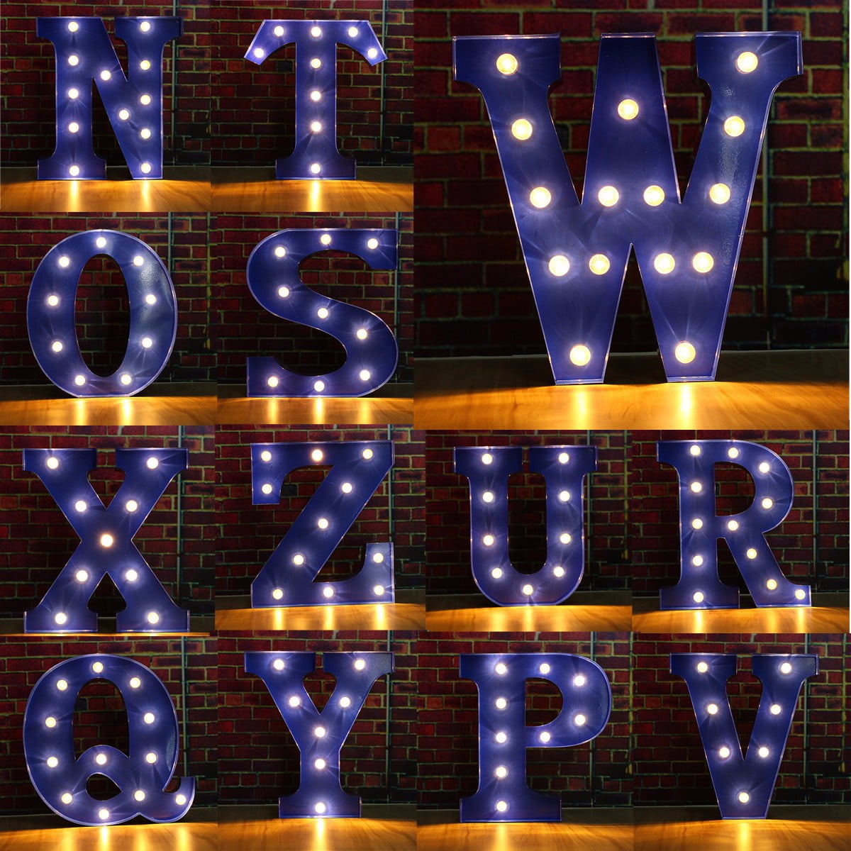 Xmas Home Decor LED Marquee Letter Light Vintage Alphabet Light Up Hot V 