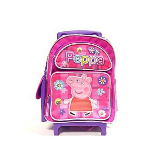 Peppa Pig Large Rolling Backpack Peppa Pig Allover Flower Pink