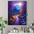 thumbnail image 4 of UXIEQU 12x16 Inch 2D Flat Moonlit Forest Path Wall Art Purple Blue Woodland Tranquil Nature Home Decor, 4 of 8