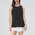 thumbnail image 2 of Women's Sleeveless Round Neck Solid Comfy Regular Fit Tank Top Casual Daily Wear Basic Tops | CSEONE,Black L, 2 of 5