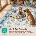 thumbnail image 4 of Design&I 8'x10' Washable Area Rug Vintage Floral Medallion With Faded Trellis Botanical Accents for Dining Room, Large Office, Lounge, Snag-Free, 4 of 7
