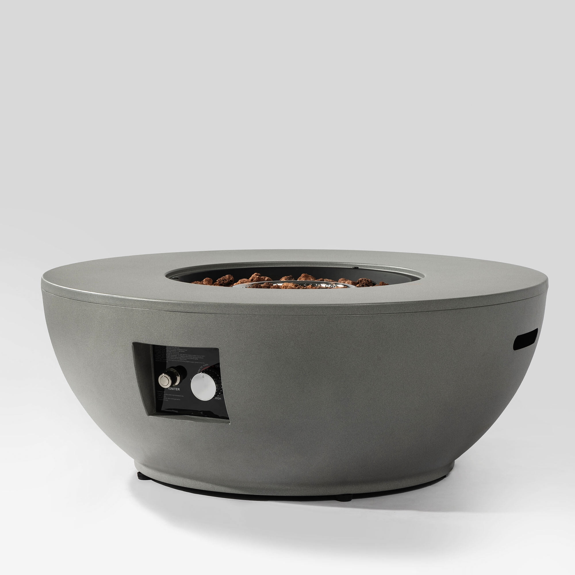 Tabletop Heater, 36" Propane Gas Fire Pit Table 2-Pieces, 50000 BTU Round Steel Fire Pit with Tank Holder for Outside Patio Deck Garden Backyard- Grey, Grey Patio Heater,Outdoor Heater For Deck