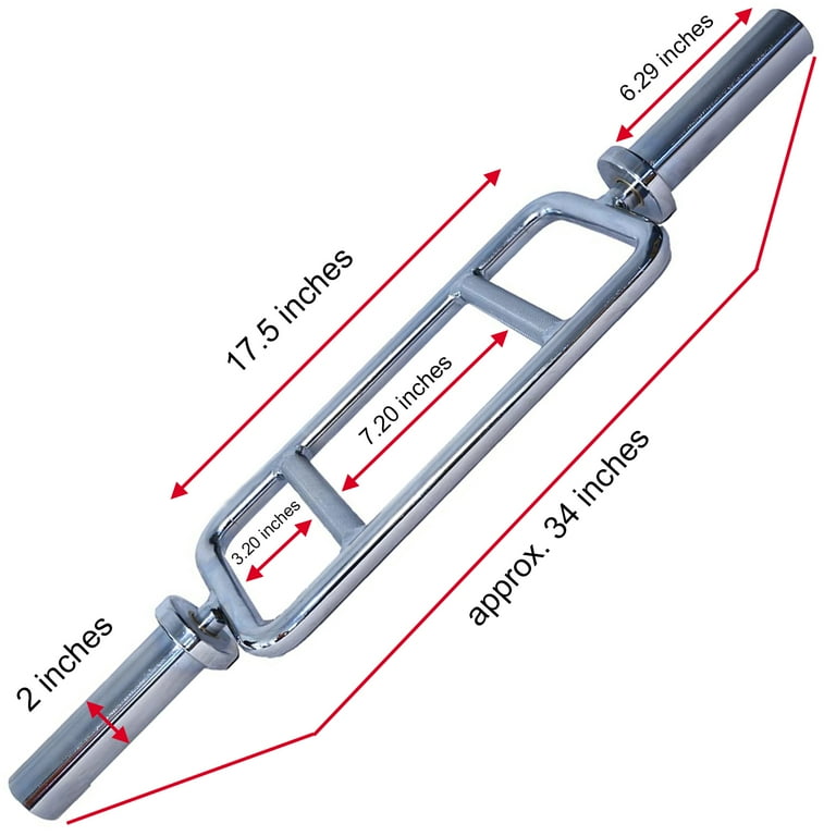 34in Barbell Solid Olympic Chrome Tricep Hammer Curl Weight Bar 34 in Walmart