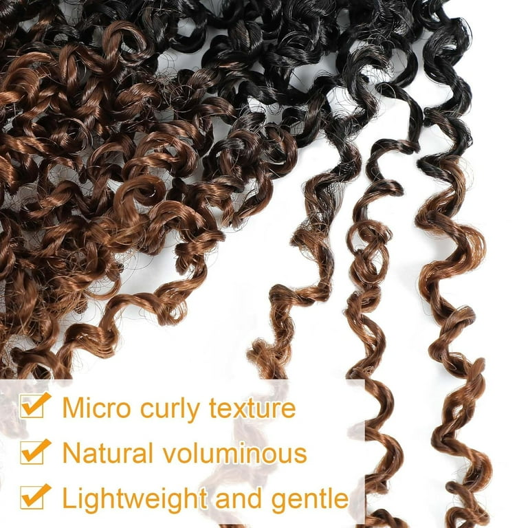 Unionbeauty 6 Inch Yanky Twist Crochet Braids Hair 8Packs Natural Black Pre-twisted Micro Passion Twist Crochet Hair Pre-looped Micro Spring Twist Crochet Braids Synthetic Crochet Hair Extensions 1B