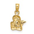thumbnail image 4 of Finest Gold 10K Angel Resting On Elbow with Rhodium Wing Charm, 4 of 4