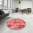 thumbnail image 4 of Ahgly Company Machine Washable Indoor Square Transitional Ruby Red Area Rugs, 5' Square, 4 of 7