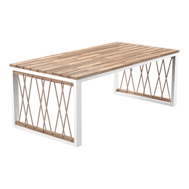 Table Basse Extérieure Wallmond en Naturel/blanc