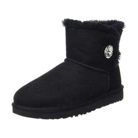 Ugg Women's Mini Bailey Button Bling Winter Boot, Black, Size
