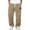 01#Khaki, variant on Men's Fashion Corduroy Straight Leg Pants, Elastic Drawstring Waist Cargo Pocket Loose Casual Trousers Streetwear Sweat Pants Brown M