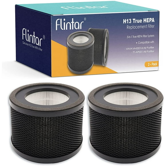 2-Pack Replacement TRUE HEPA Filters Compatible with TaoTronics TT-AP001 and VAVA VA-EE014