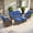 Brown/Navy, variant on PARKWELL 5 Pieces Patio Furniture Set, 7-Seat All-Weather Wicker Conversation Sofa Set with Single Chairs, Ottoman and 5-inch Thick Deep Cushions for Porch Deck, Brown/Navy